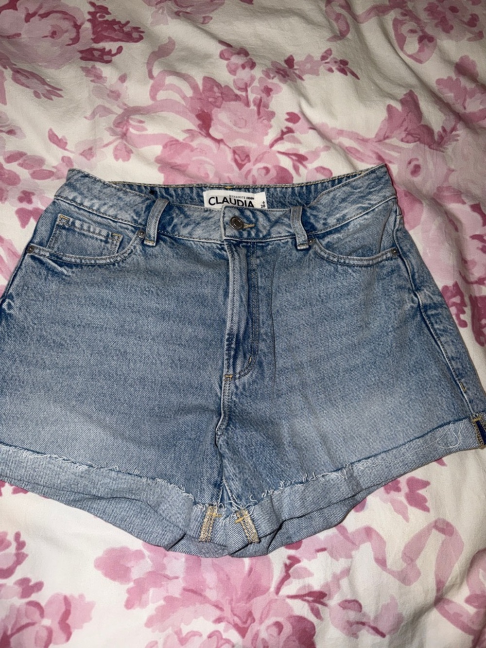 Dynamite Light Blue High Rise Denim Women's Shorts